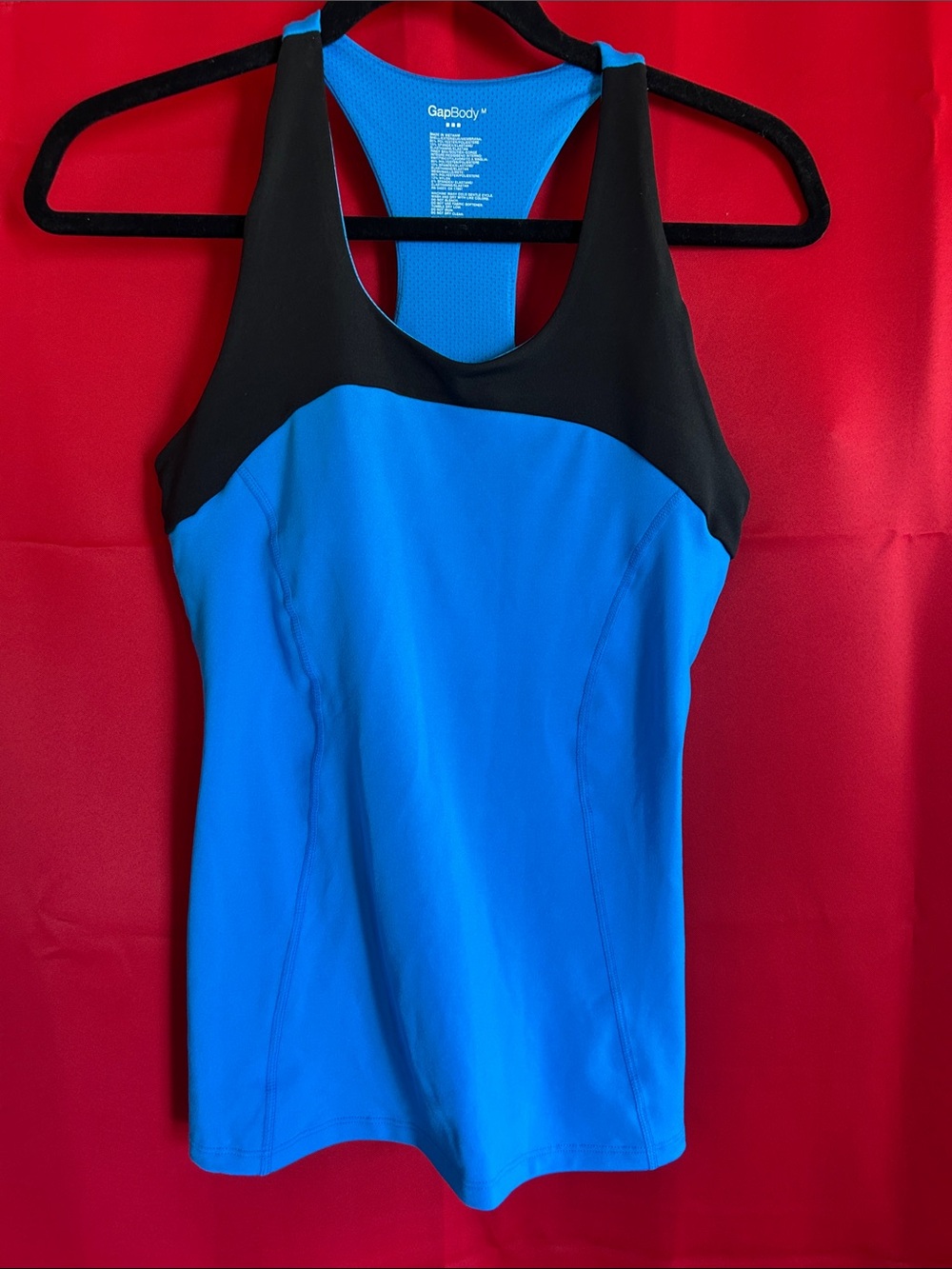 GapBody Blue and Black Racerback Tank Top